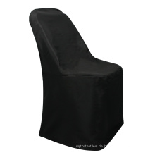 Nantong billiger schwarzer Polyester Hochzeitsklappstuhl bedeckt Schwarz für Bankett